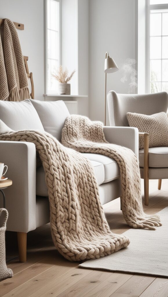 Leonardo Phoenix Create a cozy Scandinavian living room scene 0