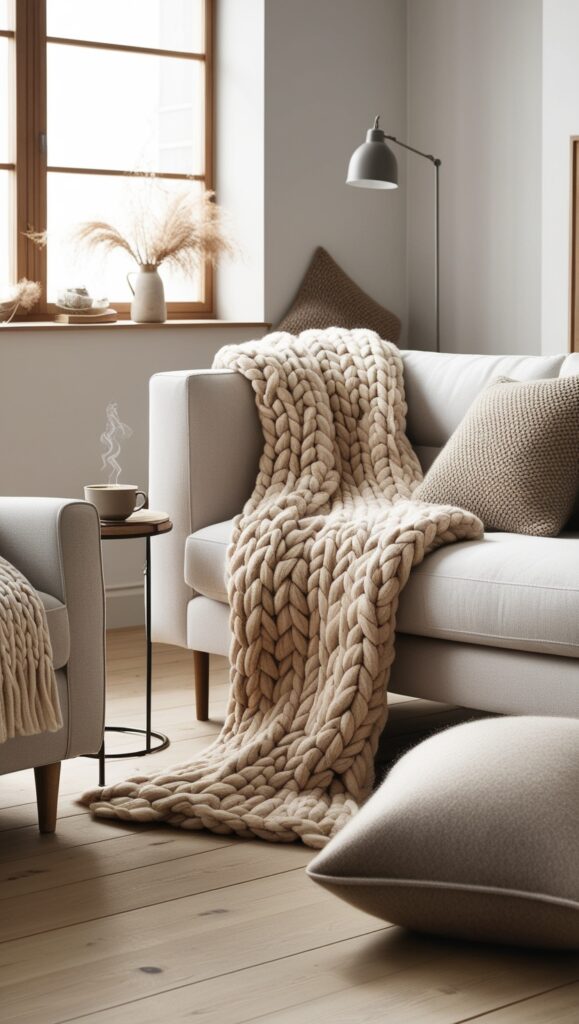 Leonardo Phoenix Create a cozy Scandinavian living room scene 2