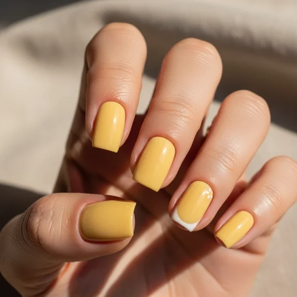 Butter Yellow Nails Designs Simple