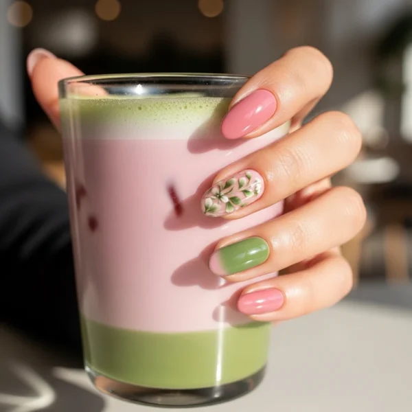 Matcha Nails Design Ideas April 2026: The Trendy Green You Need This Season 6 Strawberry Matcha Nail Design