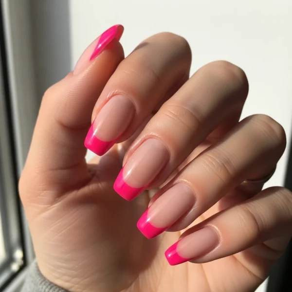 Pink Nail Trends 2026: What Your Nail Color Says About You 7 Hot Pink French Tip Nails