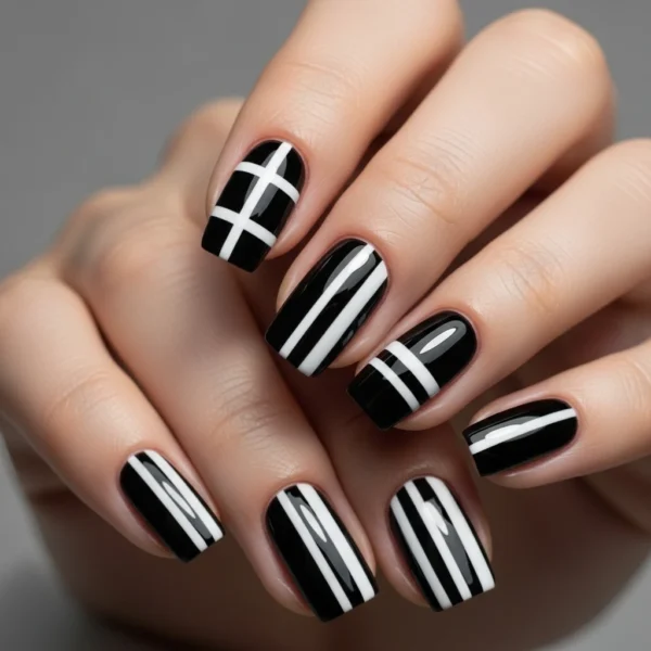 Stripe Nail Art 2026: 15 Easy Line Designs Using Nail Tape 14 Stripe Nail Designs 2026